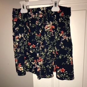 Blue floral skater skirt